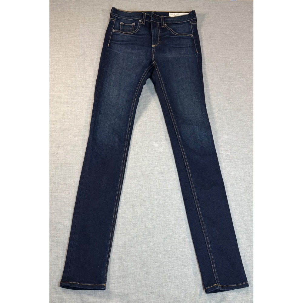 Rag & Bone High Rise Skinny Jeans Bedford Dark Indigo Size 25